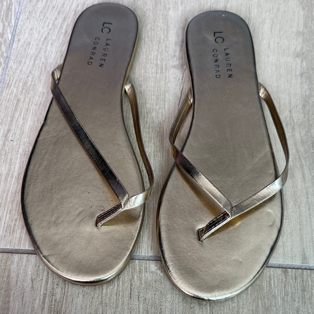 LC Lauren Conrad Metallic Gold Sandals